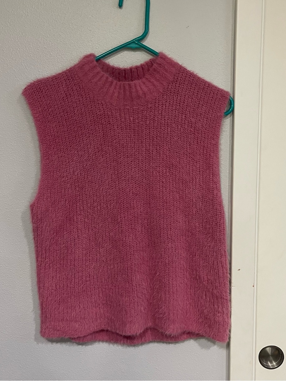 Pink Mock Neck Sweater Tank